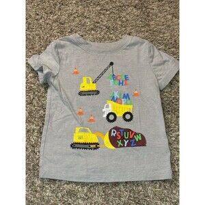 Cat & Jack Toddler Boy Gray ABC Construction Truck T-Shirt 18 Months